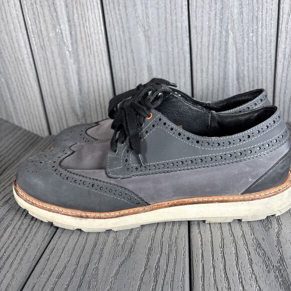 SWIMS Men\'s Wingtip Loafer Sneakers Grey Suede Orange Accents US 9.5 Waterproof main image 5